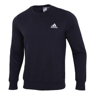adidas Mens adidas Sl Ft Swt Embroidered Logo Loose Knit Pullover Blue GK9118