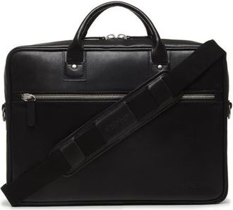 Korchmar Dylan Slim Leather Briefcase in Black at Nordstrom