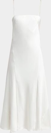 Giorgio Armani Double Silk Satin Spaghetti-Strap Maxi Dress