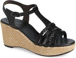 Paul Green Ava Wedge Sandal in Black Star Leather at Nordstrom Rack, Size 10Us / 7.5Uk