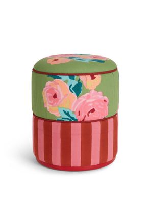 Lisa Corti Ottoman Nizam Acid Green Stripes Old Pink Rust