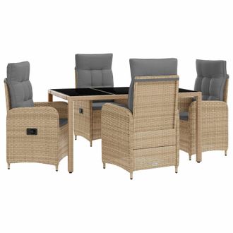 vidaXL Juego De Comedor Para Exteriores 5 Pcs Beige Y Gris Claro Vidaxl