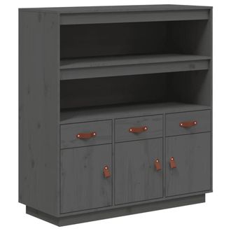 Berkfield Home Highboard Grey 100x40x108.5 cm Solid Wood Pine