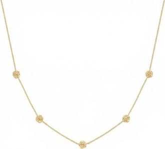 Made by Mary Cubic Zirconia Birthstone Flower Station Necklace in Gold January at Nordstrom