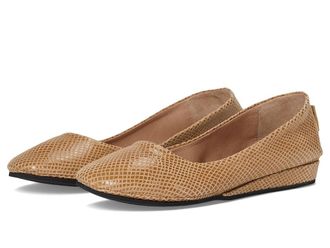 French Sole Zeppa Flat Womens Slip on Shoes Camel Snake : 8.5 M, Leather