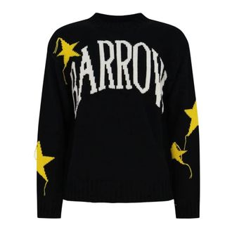 Barrow Maglione con logo Girocollo Profili a coste - - Knitwear - Uomo - Nero - S