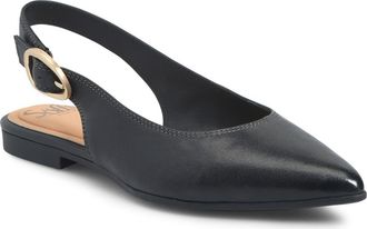 S&ouml;fft Marcella Slingback Pointed Toe Flat in Black at Nordstrom, Size 10