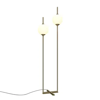 Maytoni Maytoni The Sixth Sense Lampada Da Terra Moderna Con Braccio Multiplo In Ottone 3000k 950lm, Paralume Bianco