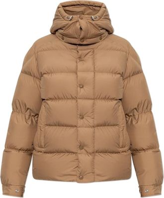 Moncler Maya 70 Donsjack - Dames - Gewatteerde jassen - Bruin - XL - Leer - Jassen