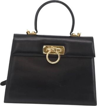 Ferragamo Pre-owned Handbags, female, Black, Size: ONE SIZE Pre-owned Leather Handbag