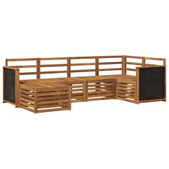 vidaXL Set Di Divani Da Esterno 5 Pz Naturale Legno Di Acacia Massello Vidaxl
