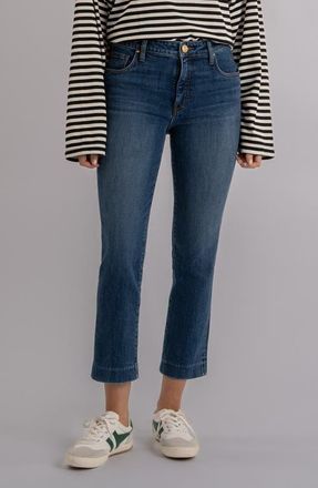 Kut from the Kloth Reese Crop Slim Straight Leg Jeans in Medium Blue at Nordstrom, Size 10