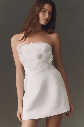 BHLDN Strapless Appliqu&eacute; Mini Dress