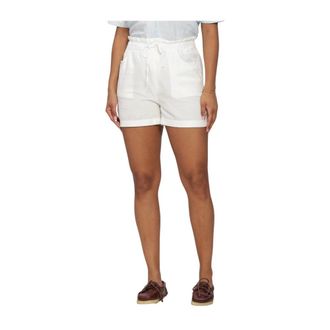 Tommy Jeans TJW Essential Linen Shorts - Dames - Korte broeken - Wit - Maat: S Linnen