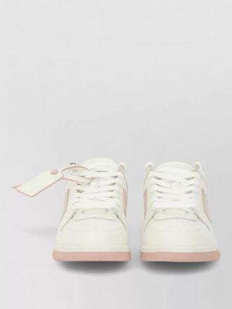 Off-white leather low-top sneakers