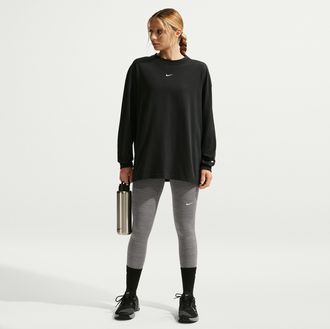 Nike Womens Nike Pro Mid-Rise Full-Length Leggings in Grey | IQ0886-084