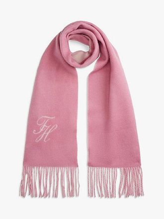 Tommy Hilfiger Pure Wool Logo Fringe Scarf