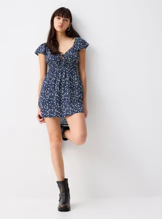 Twik Womens Floral bows short dress