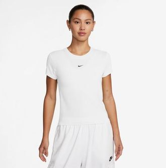 Nike Womens Chill Knit Crop T-Shirt - Black/White Size XXL