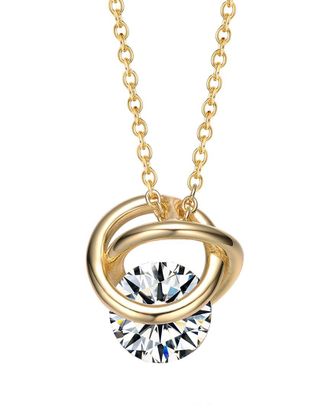 Genevive Silver Solitaire Pendant