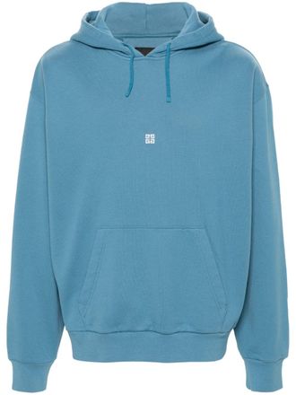 Givenchy 4G-embroidered drawstring hoodie - Blue