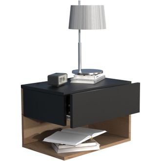 ebuy24 VCM comodino cassetto da parete pannello da parete comodino dimensioni ca. A. 30 x L. 45 x P. 32 cm - Usal XL 45 cm (Bianco / Rovere al Miele)