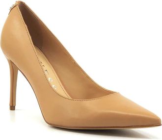 Guess Leren Hoge Hak Decollete Schoen - Dames - Pumps - Bruin - 40 EU - Schoenen