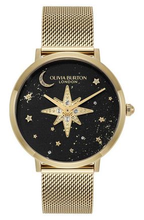 Olivia Burton Celestial Nova Bracelet Watch, 35mm in Gold/Black at Nordstrom