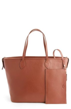 Royce Leather Leather Tote with Wristlet in Tan at Nordstrom