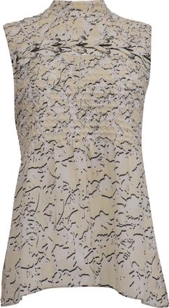 Proenza Schouler Printed Georgette Top in White Silk