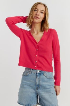 Chinti and Parker Air Pure Cashmere Cardigan in Water Melon Pink at Nordstrom, Size X-Small
