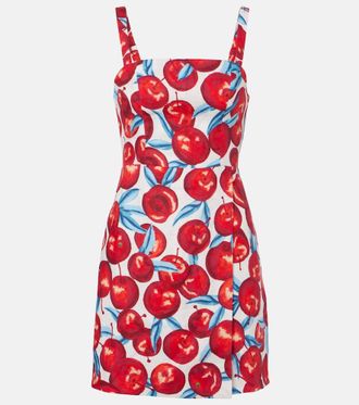 Farm Rio Vestido corto de lino estampado