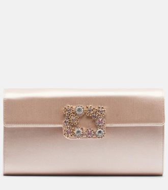 Roger Vivier Clutch in raso con cristalli