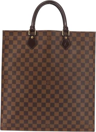 Louis Vuitton Sac Plat Bag Damier Brown Canvas Bag (Pre-Owned)