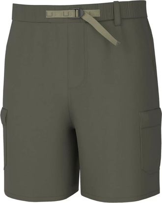 Huk Huk Creekbed Cargo Shorts Mens Gray Stretch Belted Waist Fishing DSGL1139