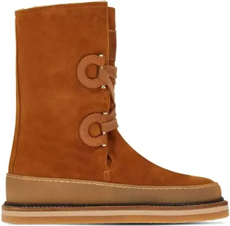 Ferragamo Womens Winter Calf-Length Boots In Brown