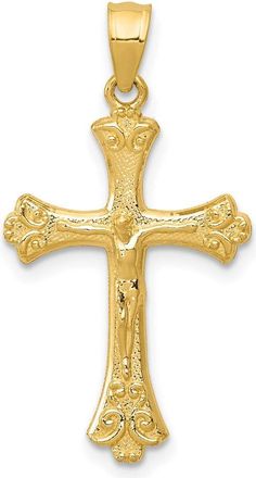 Diamond2Deal 14k Yellow Gold Crucifix Pendant