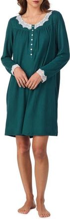 Eileen West Long Sleeve Short Nightgown in Hunter at Nordstrom, Size X-Small