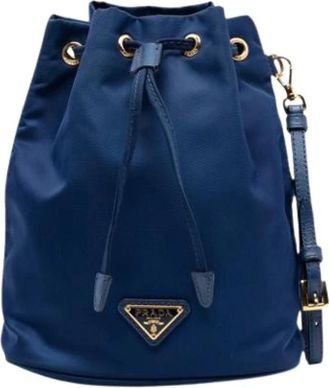 Prada Pre-owned Bucket Bags, female, Blue, Size: ONE SIZE Pre-owned Pouch