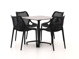 Forza Furniture Forza Ripi/Canzo 80cm dining tuinset 5-delig stapelbaar inklapbaar