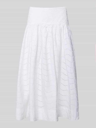 Polo Ralph Lauren A-Linie Maxi-Rock aus reiner Baumwolle in Weiss, Gr&ouml;&szlig;e 34