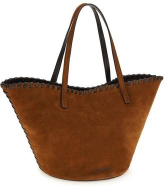 Staud Womens Caro Top Handle Bag Brown Calf Leather Bos