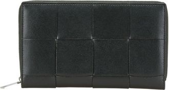 Bottega Veneta Black Orange Leather Coin Purse/Coin Case (Pre-Owned)