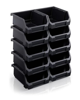 Sorbus Small Stackable Garage Plastic Storage Bins - Set Of 10