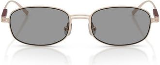 Brunello Cucinelli 51mm Oval Sunglasses in Matte Rose Gold /Graphite at Nordstrom