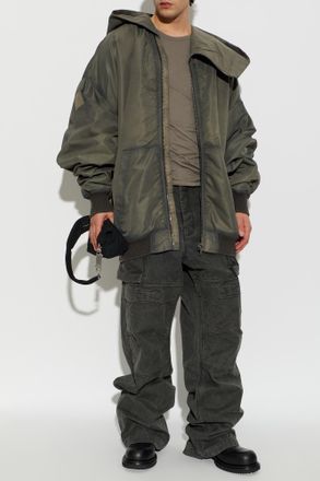 Rick Owens Oversized Insulated Asymmetric Jacket, Mens, Green