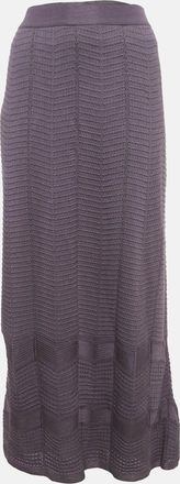 M Missoni Light Purple Chevron Pattern Knit Maxi Skirt