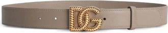 Dolce & Gabbana Stijlvolle leren riem met uniek ontwerp - Dames - Riemen - Beige - 90 CM - Accessoires