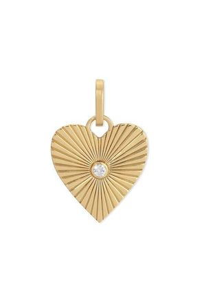 Adina Reyter Groovy Diamond Heart Rays Hinged Charm in 14K Yellow Gold at Nordstrom