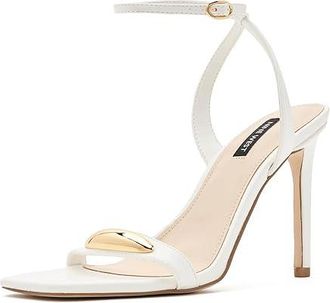 Nine West Props Womens Dress Sandals White : 6.5 M, Faux Leather